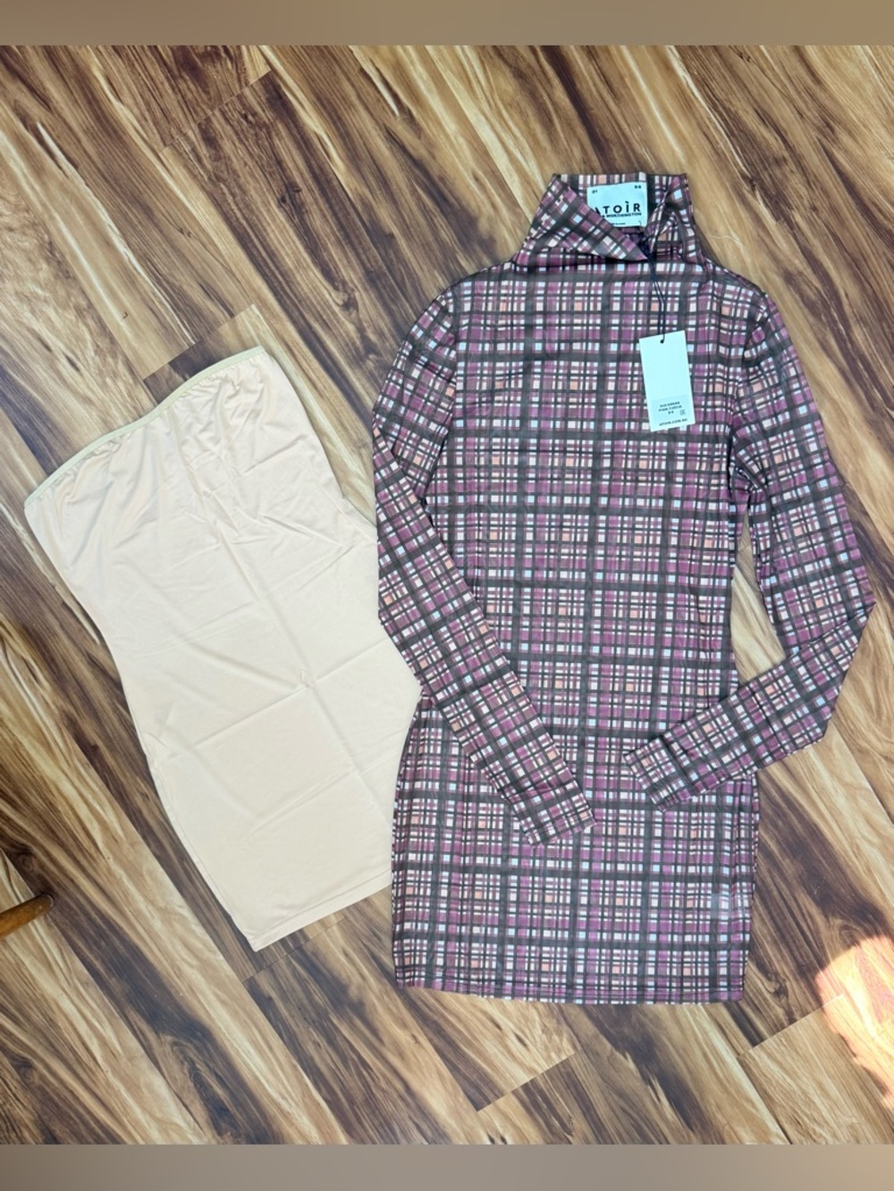 Atoir Long-Sleeve Plaid Mini Dress - Picture 3 of 4